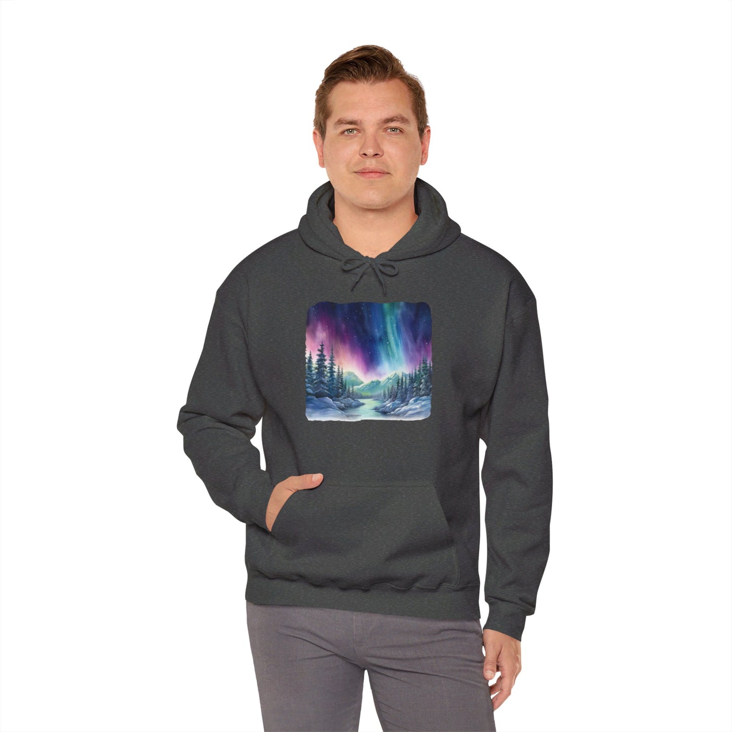 Northern Lights Watercolor - Hooded Sweatshirt