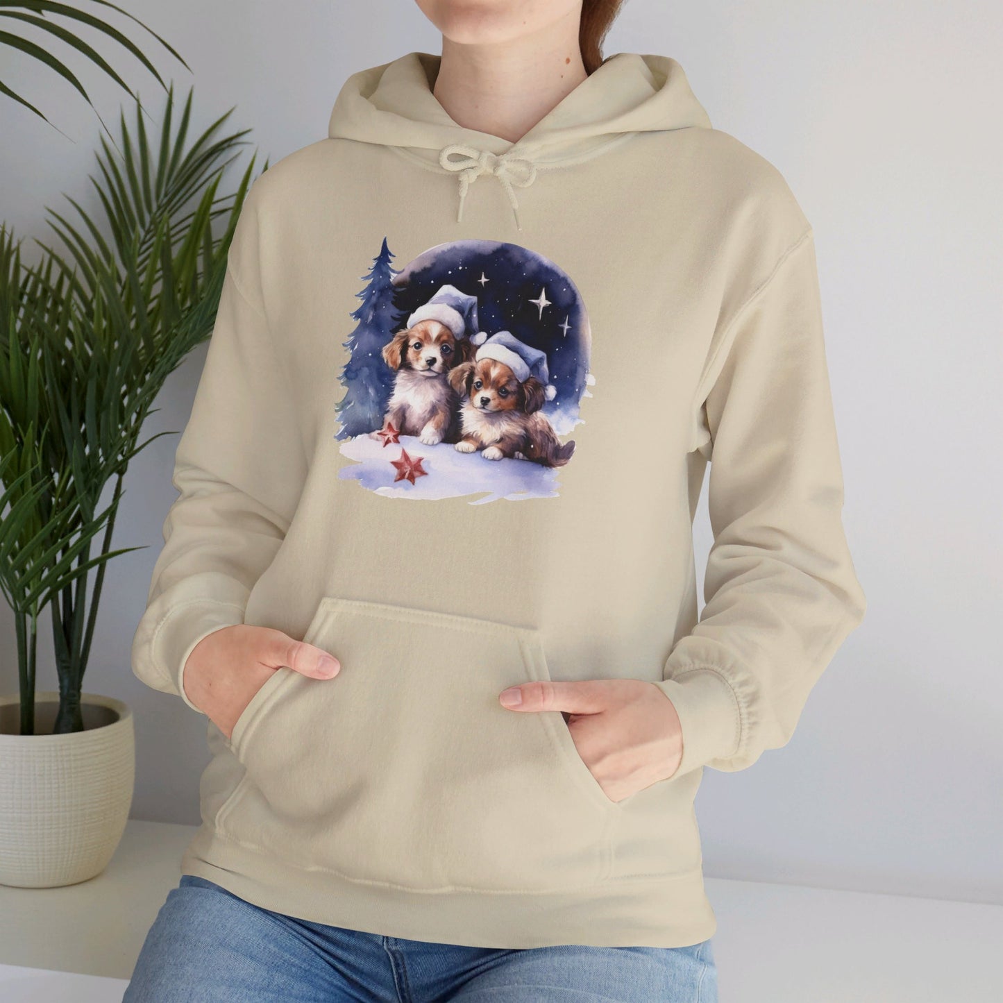 Snowy Christmas Dogs - Hooded Sweatshirt