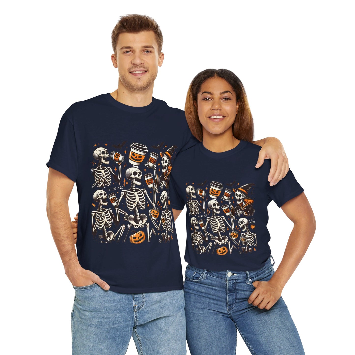 Skeletons drinking coffee - T-Shirt