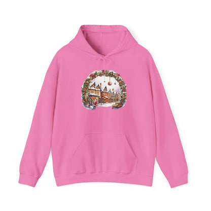 Enchanting Christmas Village Scene - Hooded Sweatshirt