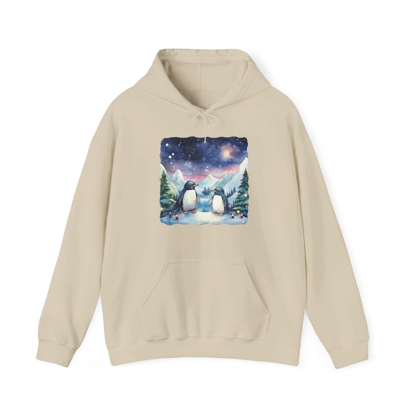 Snowy Christmas Penguins - Hooded Sweatshirt