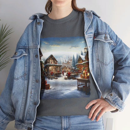 Snowy Christmas Village North Pole-T-Shirt