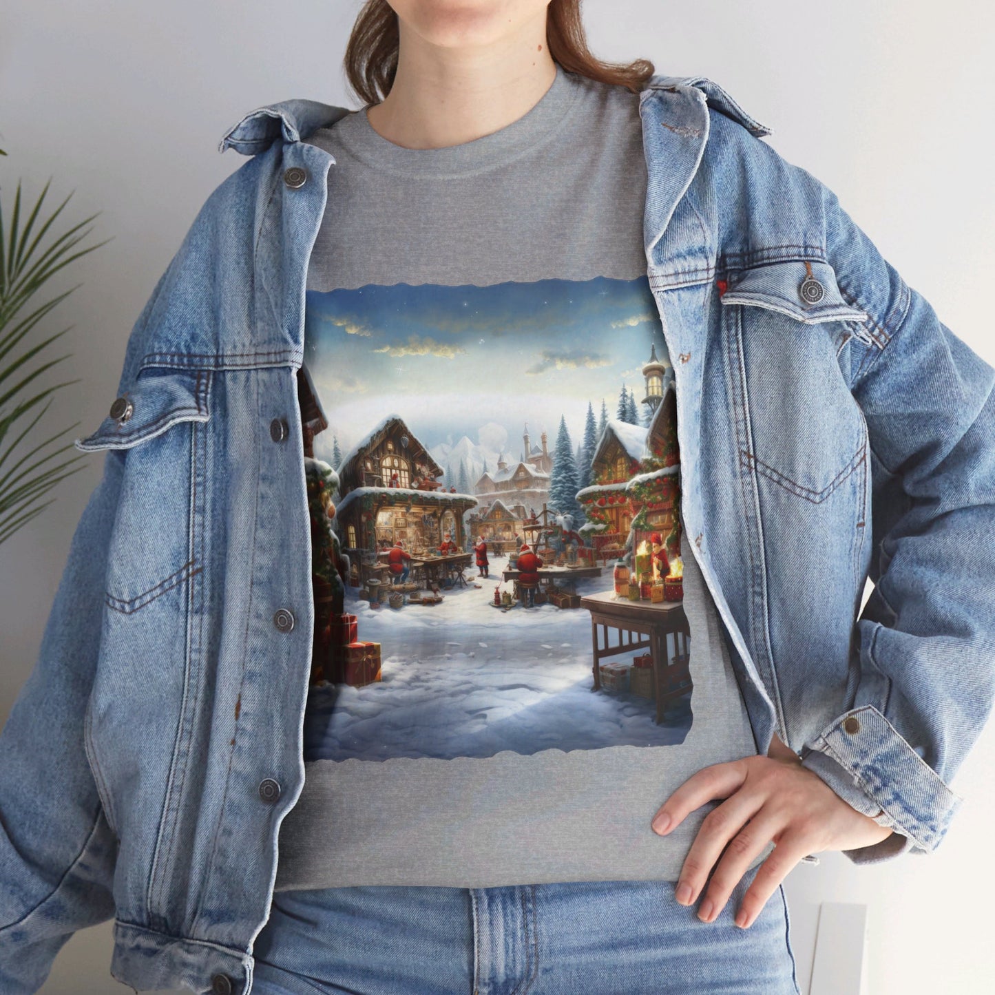 Snowy Christmas Village North Pole-T-Shirt