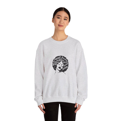 Afro Lady With Words - Crewneck Sweatshirt