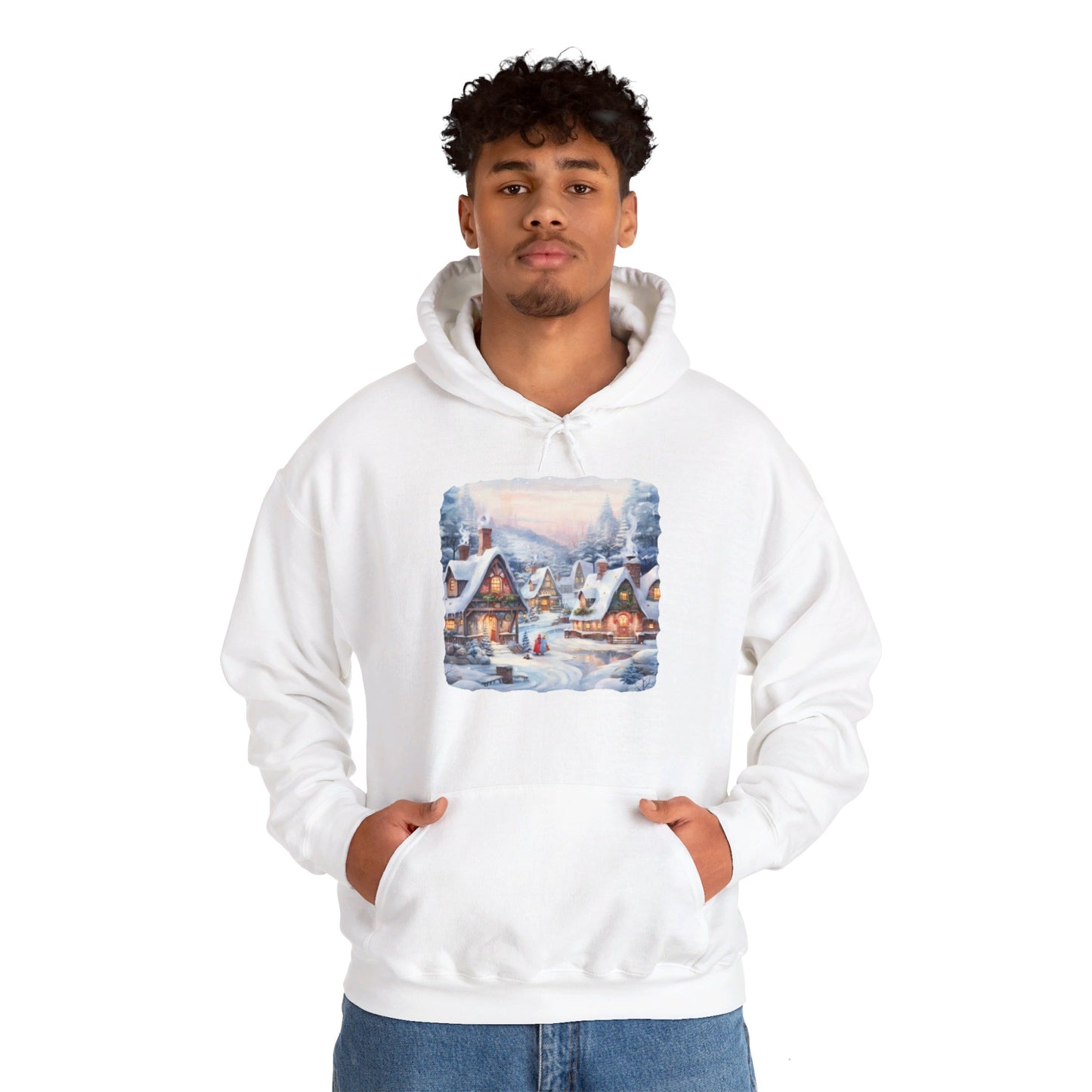 Snowy Christmas Village 6 - Hooded Sweatshirt