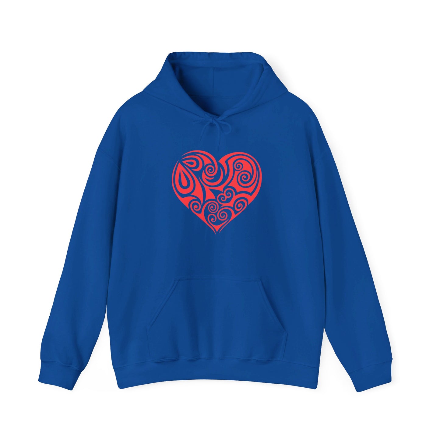 Heartfelt Love, Bold Red Heart - Hooded Sweatshirt