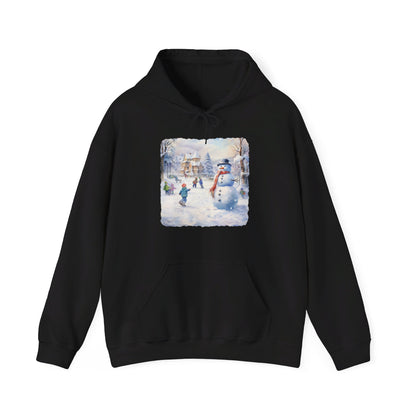 Snowman In Village 2 - Hooded Sweatshirt