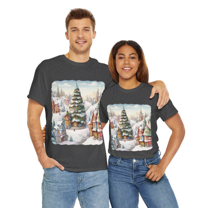 Snowy Christmas Village-16-T-Shirt