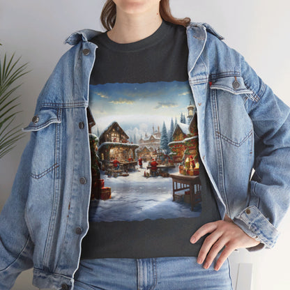 Snowy Christmas Village North Pole-T-Shirt