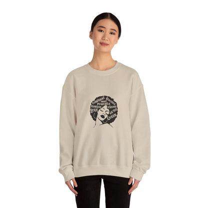 Afro Lady With Words - Crewneck Sweatshirt