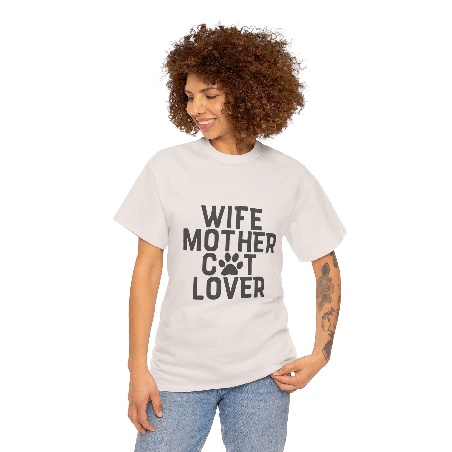 Wife, Mother, Cat lover - T-Shirt