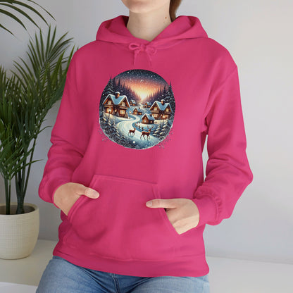 Snow Night Christmas Village - Hooded Sweatshirt