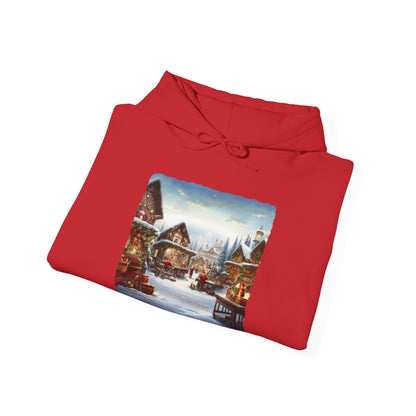 Snowy Christmas Village North Pole - Hooded Sweatshirt