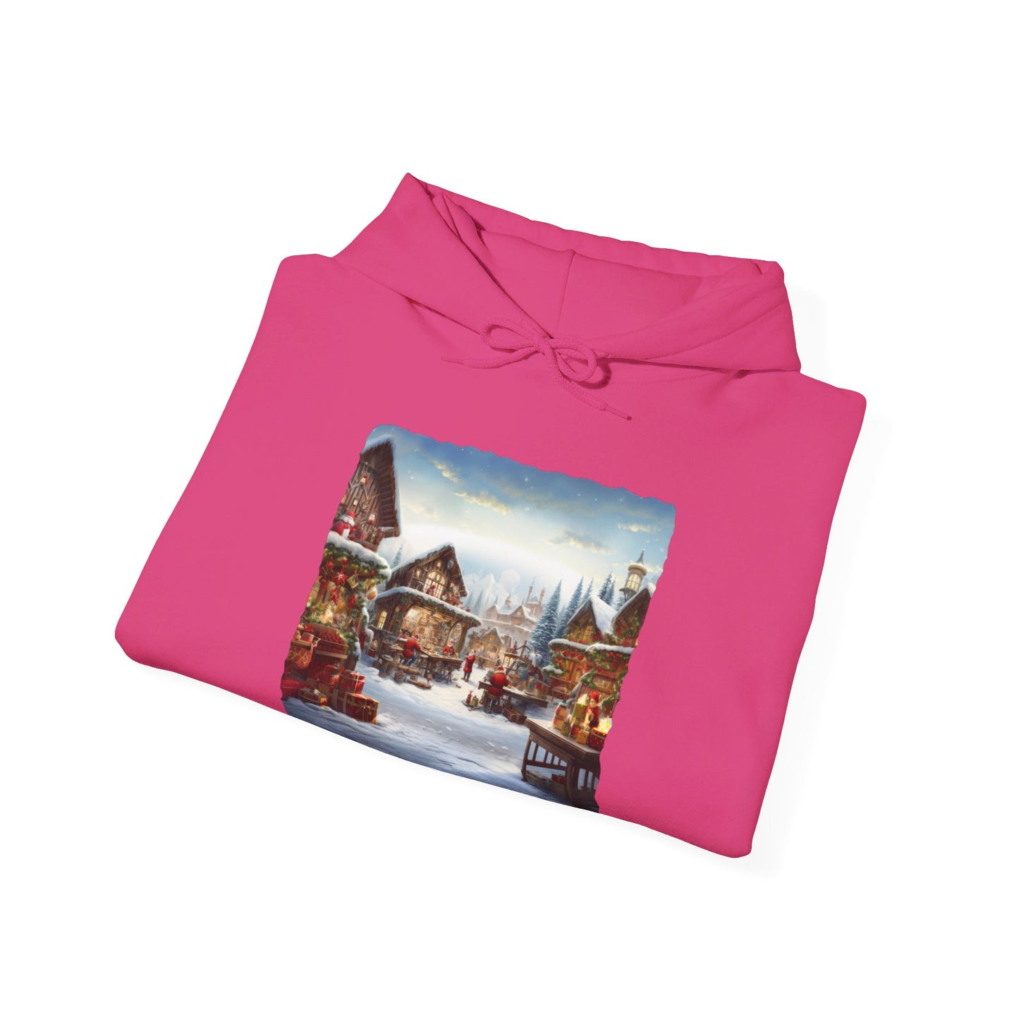 Snowy Christmas Village North Pole - Hooded Sweatshirt