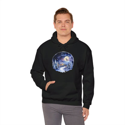 Winter Snowy Night - Hooded Sweatshirt