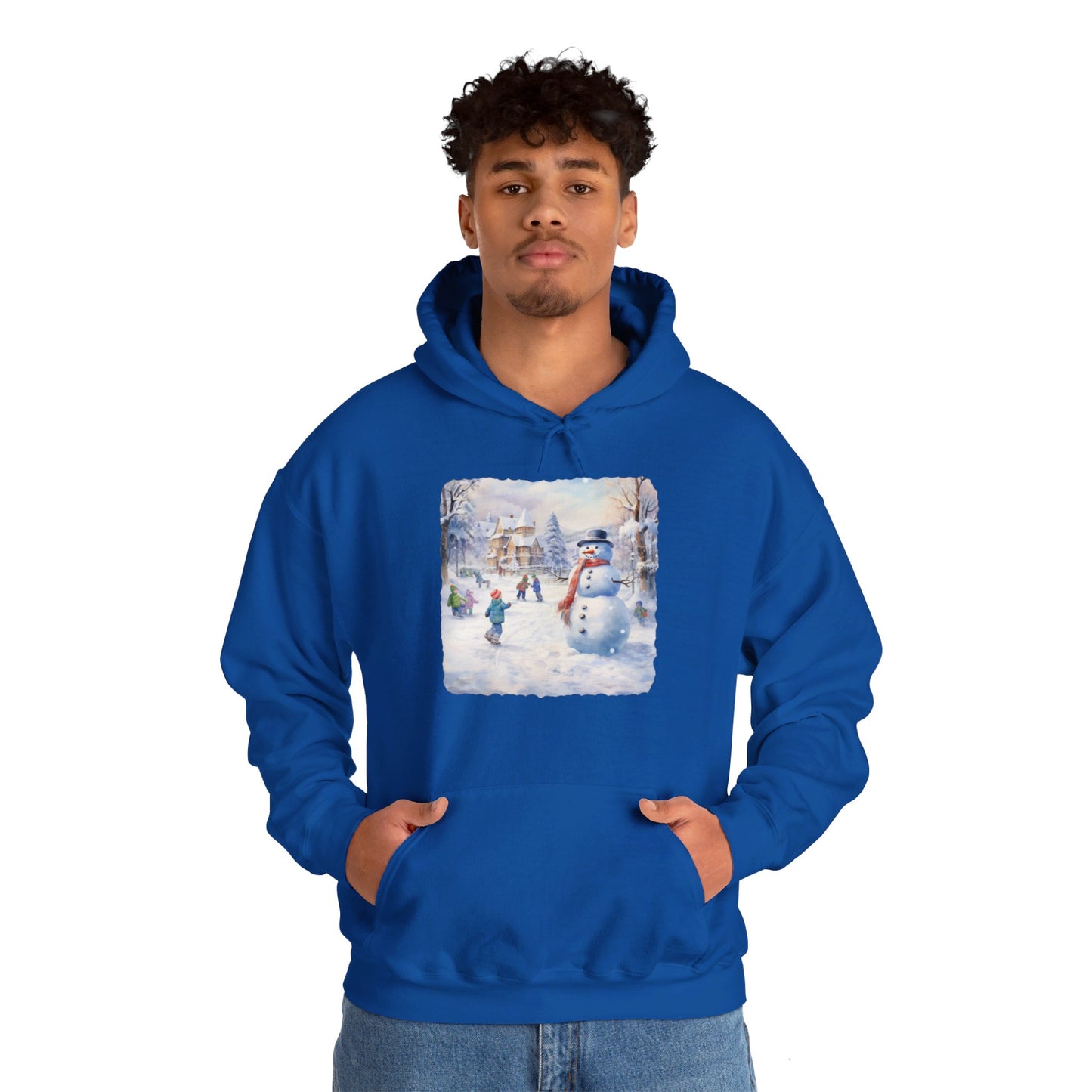 Snowman In Village 2 - Hooded Sweatshirt