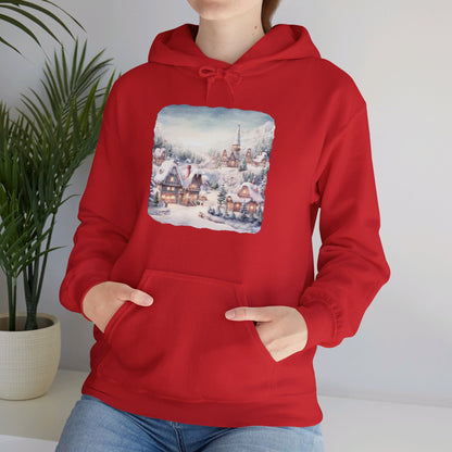 Snowy Christmas Village - Hooded Sweatshirt