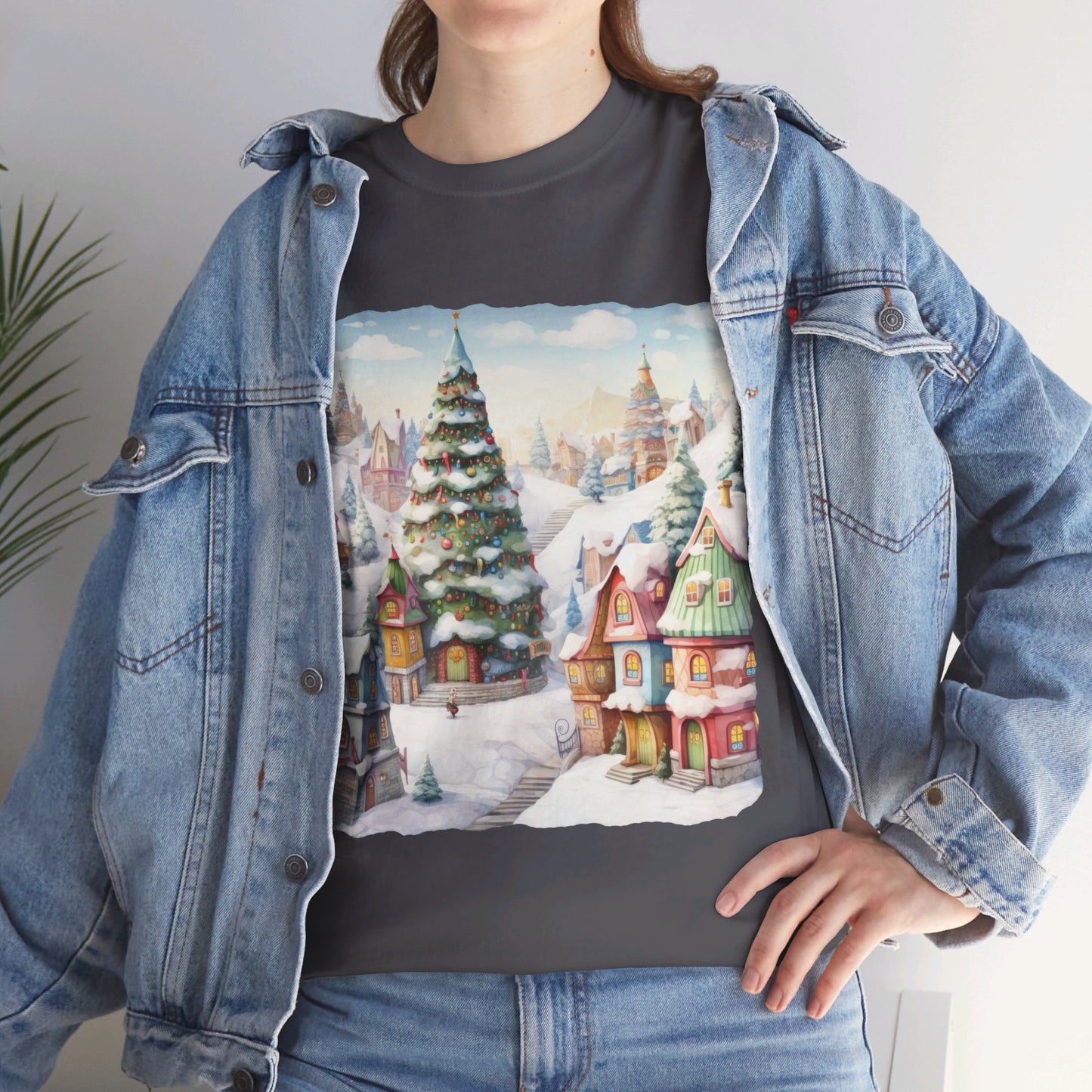 Snowy Christmas Village-16-T-Shirt