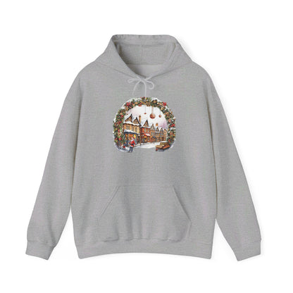 Enchanting Christmas Village Scene - Hooded Sweatshirt