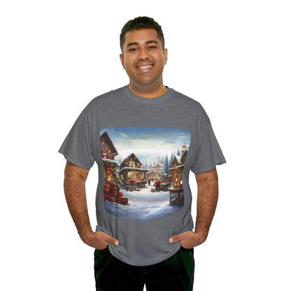 Snowy Christmas Village North Pole-T-Shirt