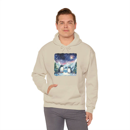 Snowy Christmas Penguins - Hooded Sweatshirt