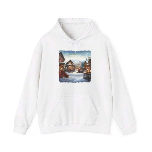 Snowy Christmas Village North Pole - Hooded Sweatshirt