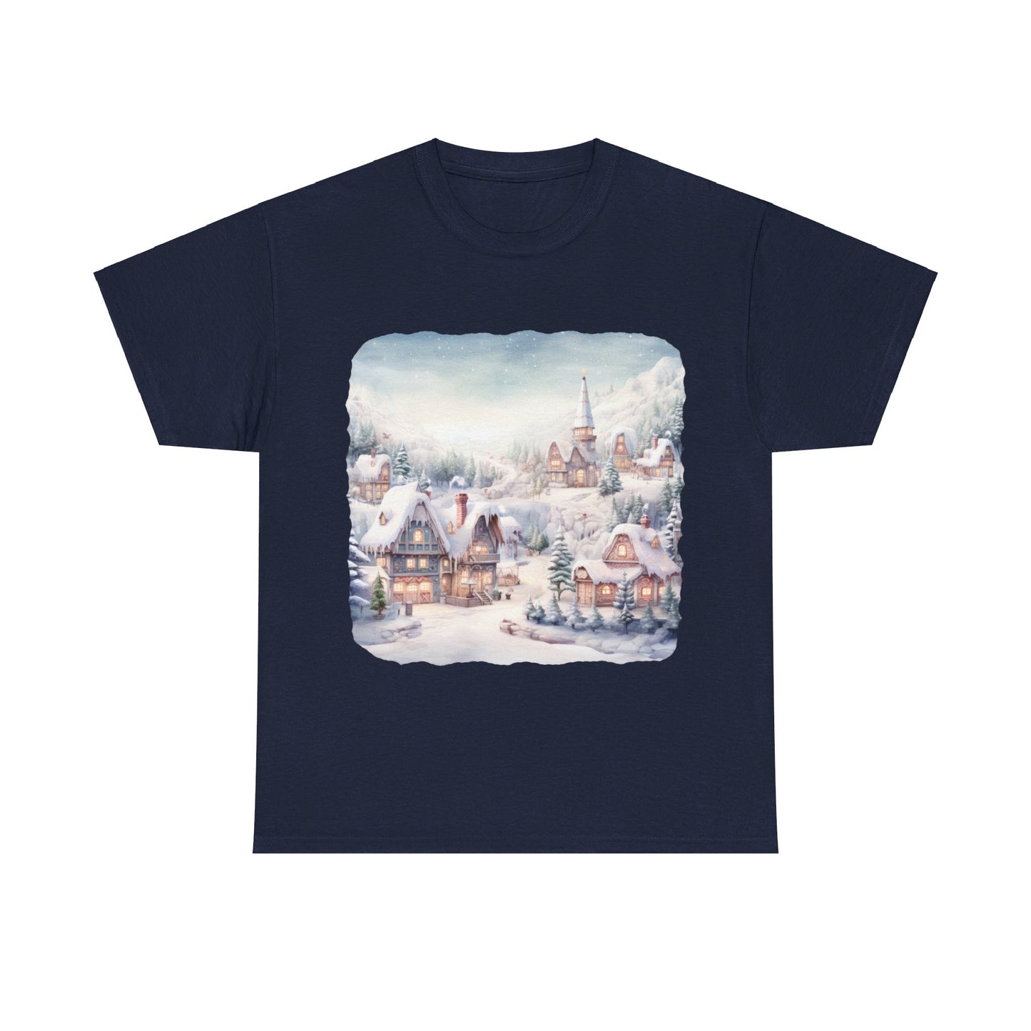 Snowy Christmas Village-T-Shirt