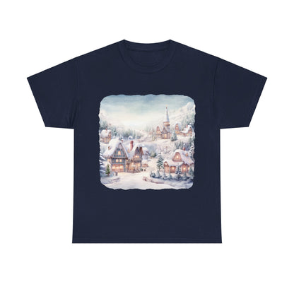 Snowy Christmas Village-T-Shirt