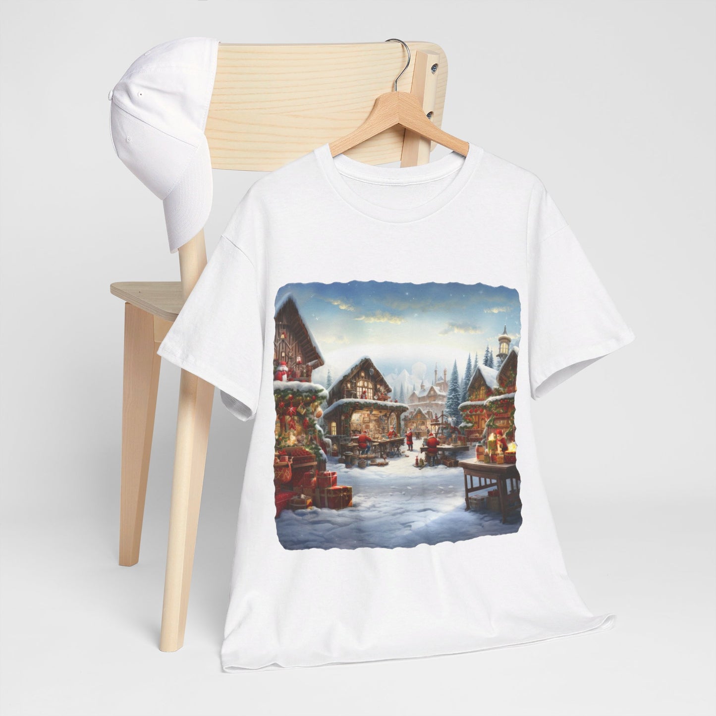 Snowy Christmas Village North Pole-T-Shirt