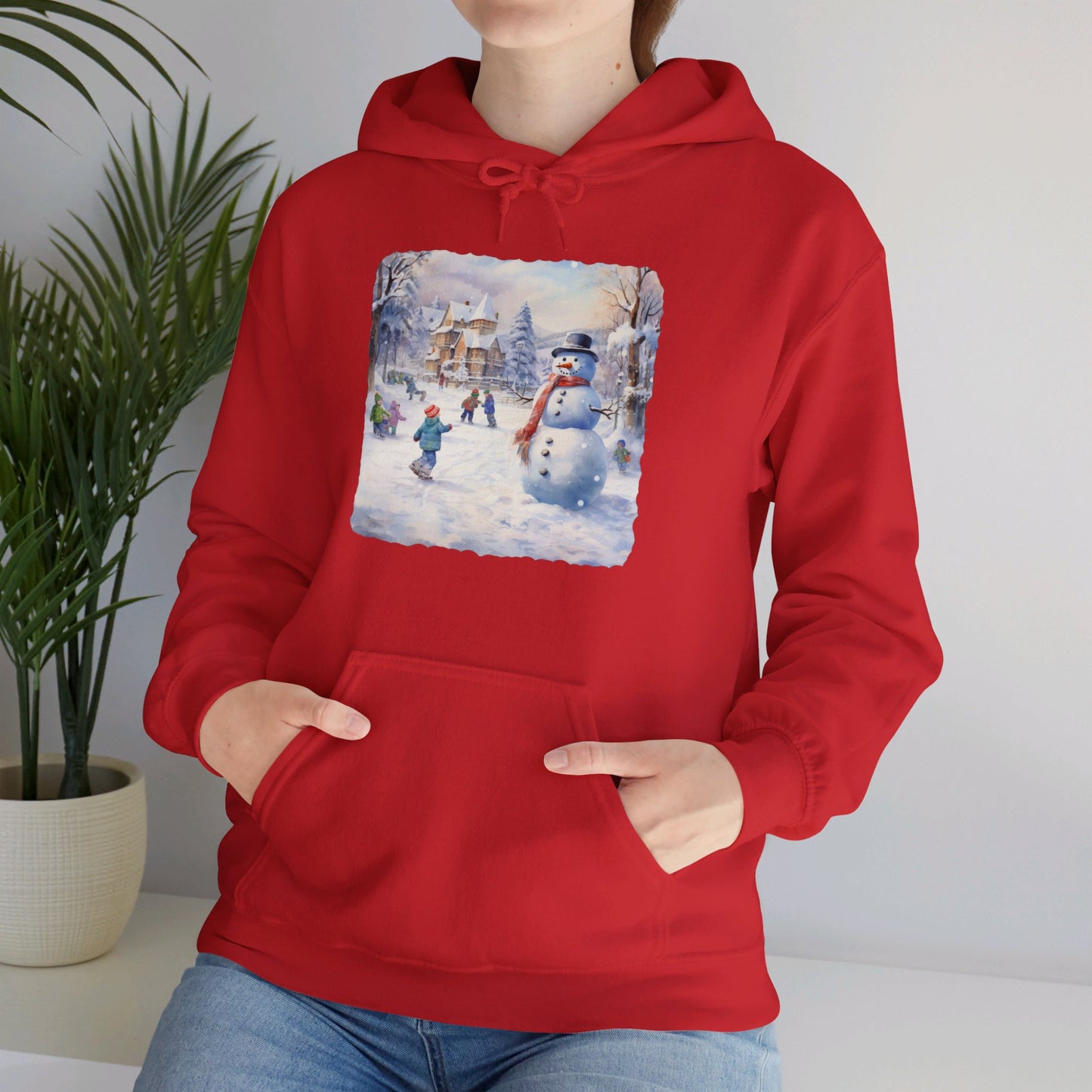 Snowman In Village 2 - Hooded Sweatshirt