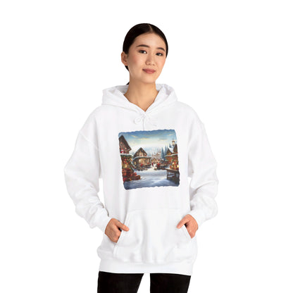 Snowy Christmas Village North Pole - Hooded Sweatshirt