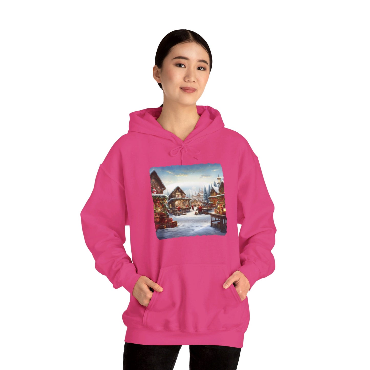 Snowy Christmas Village North Pole - Hooded Sweatshirt