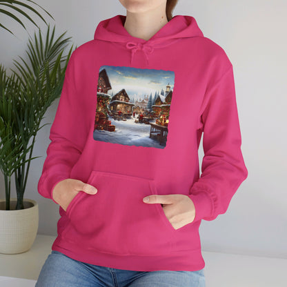 Snowy Christmas Village North Pole - Hooded Sweatshirt