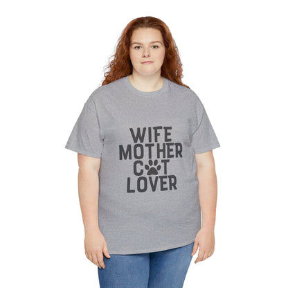 Wife, Mother, Cat lover - T-Shirt