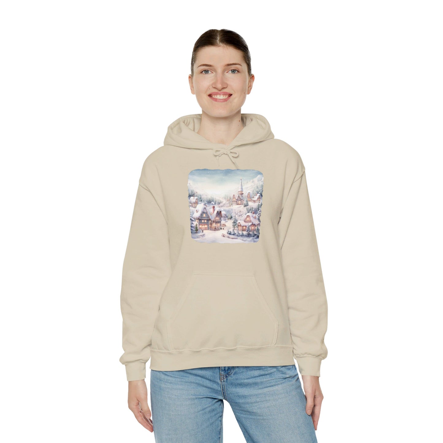 Snowy Christmas Village - Hooded Sweatshirt