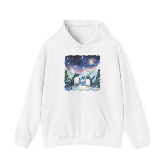 Snowy Christmas Penguins - Hooded Sweatshirt