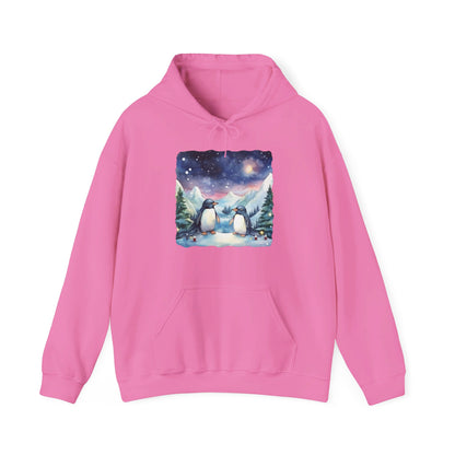 Snowy Christmas Penguins - Hooded Sweatshirt