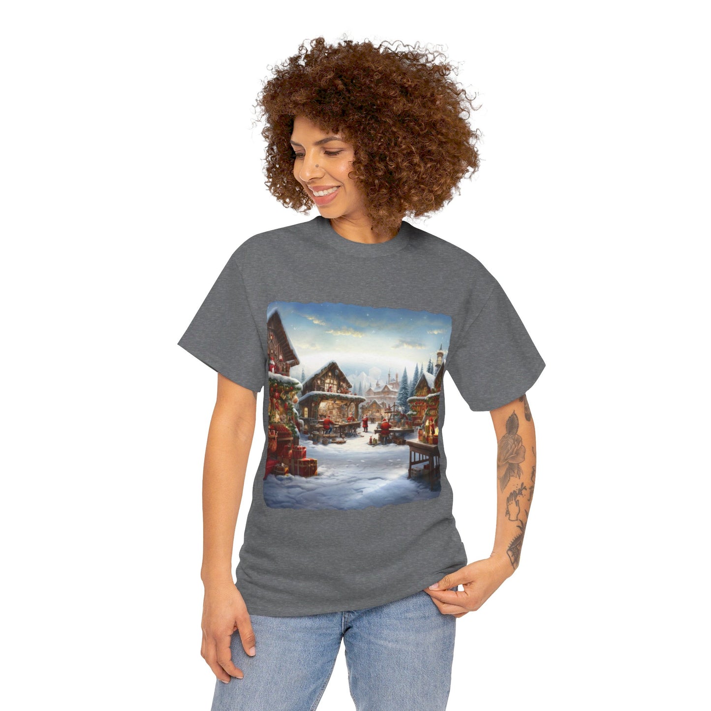 Snowy Christmas Village North Pole-T-Shirt