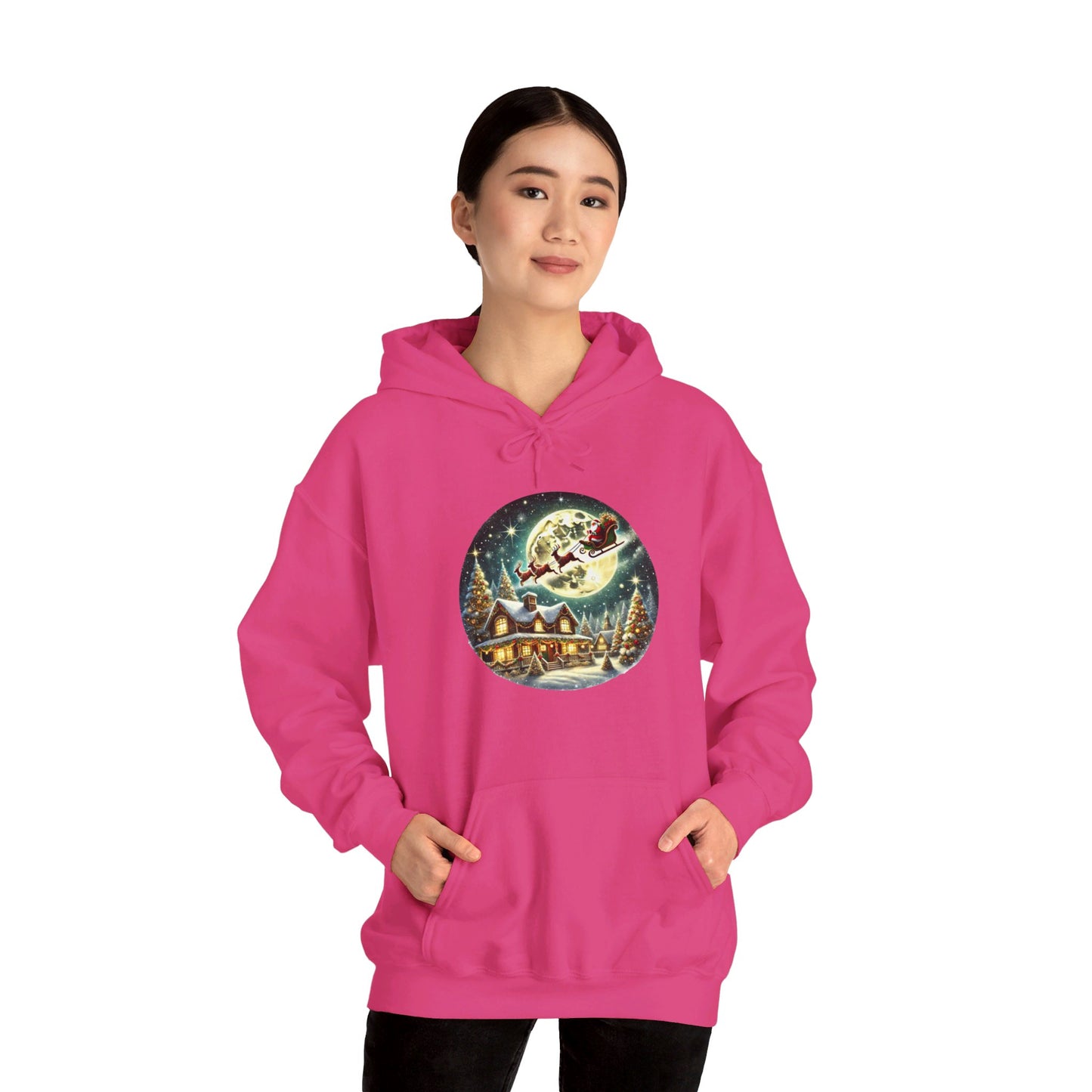 Festive Santa Christmas Village - Hooded Sweatshirt