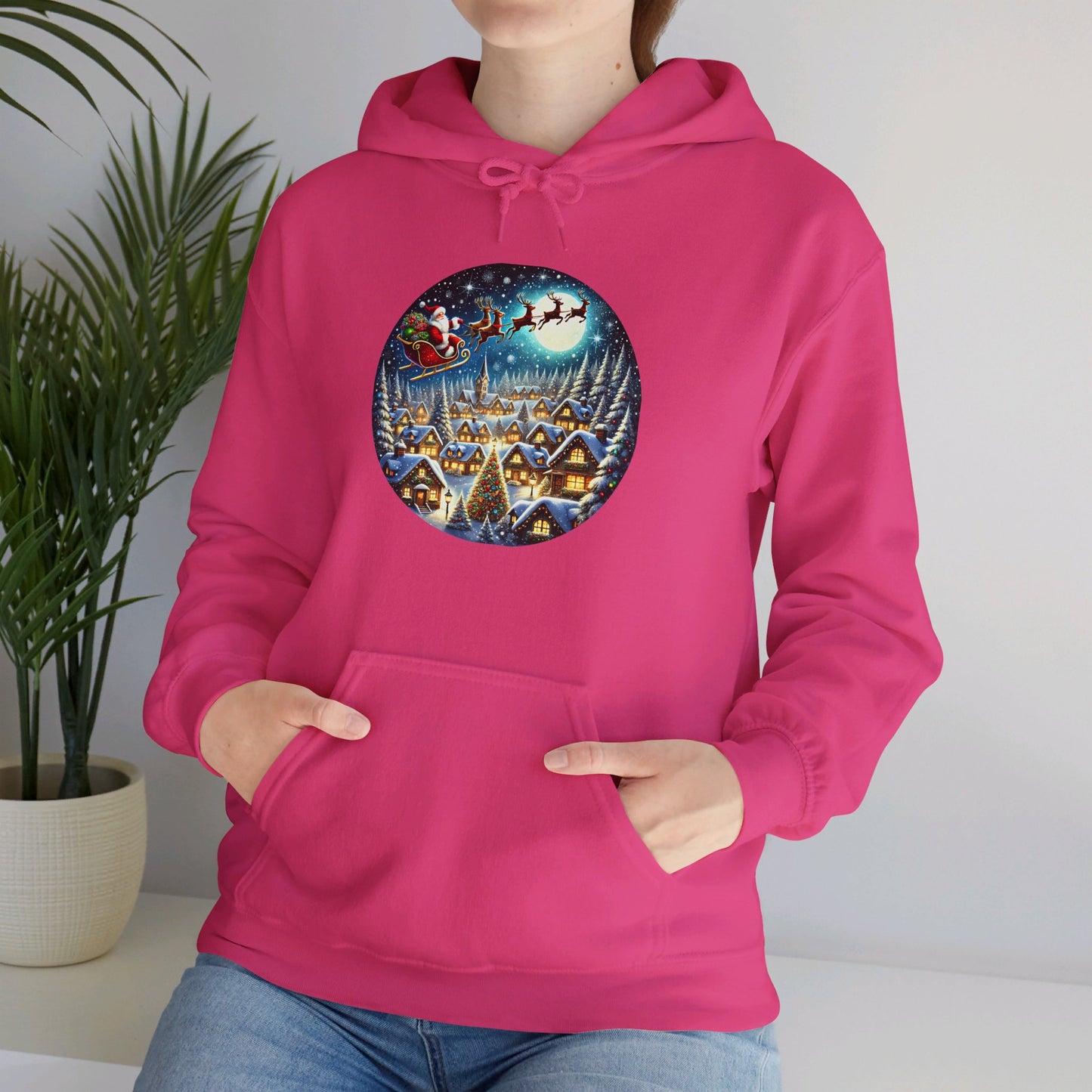 Santa's Snowy Flight - Hooded Sweatshirt