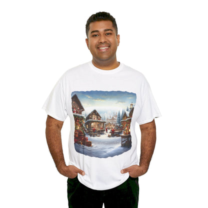 Snowy Christmas Village North Pole-T-Shirt