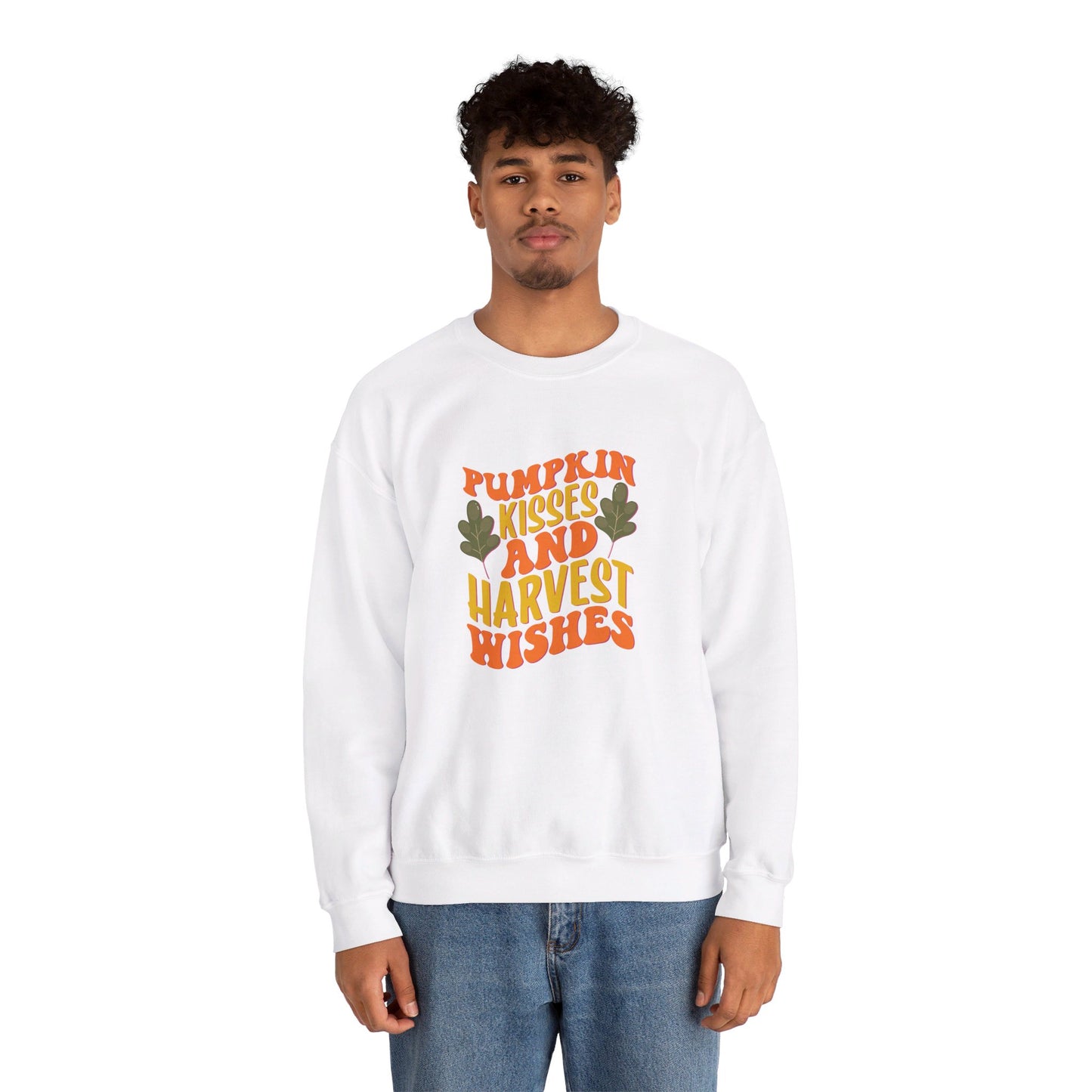 Pumpkin Kisses And Harvest Wishes - Crewneck Sweatshirt