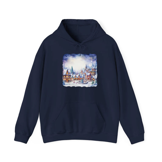 Snowy Christmas Village 5 - Hooded Sweatshirt