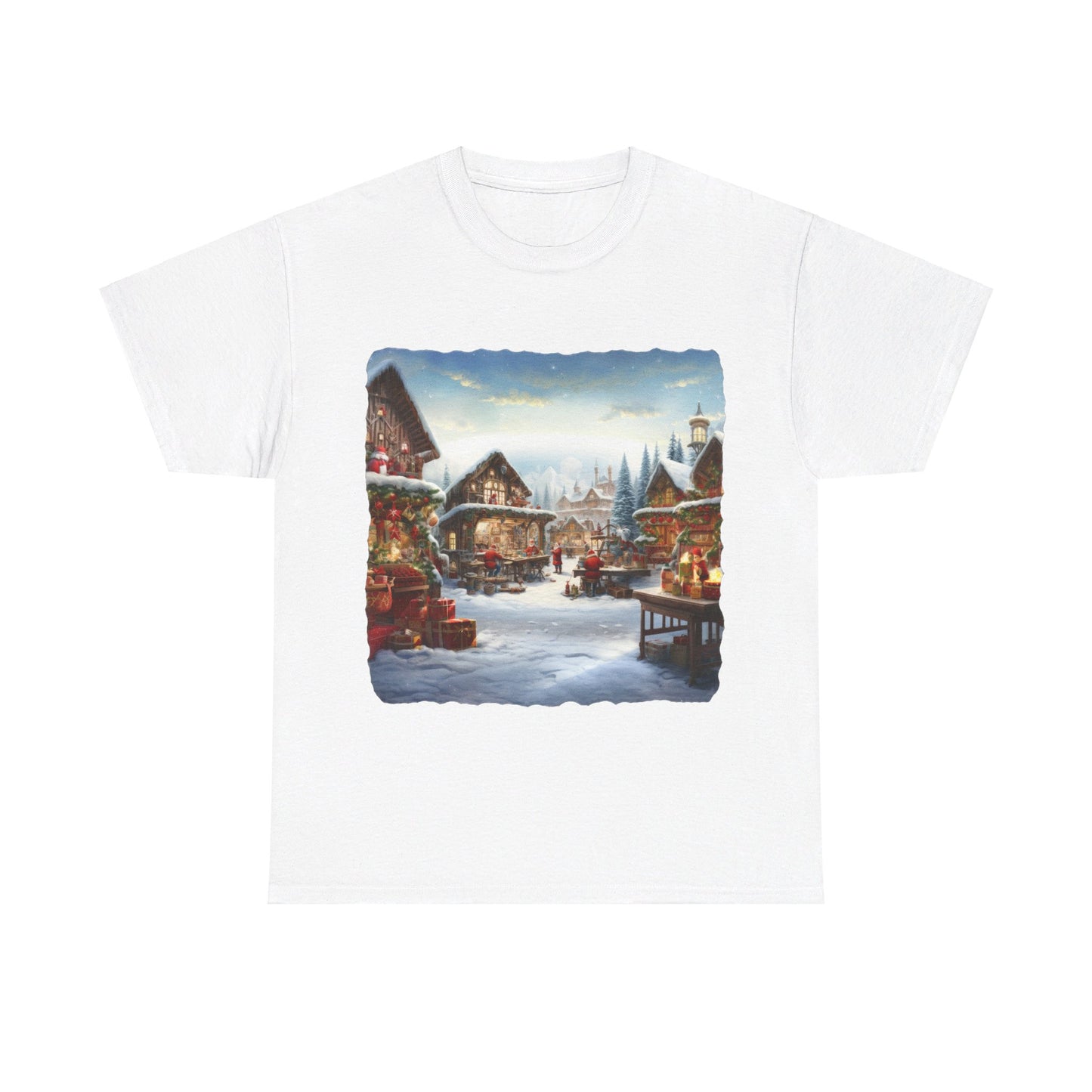 Snowy Christmas Village North Pole-T-Shirt