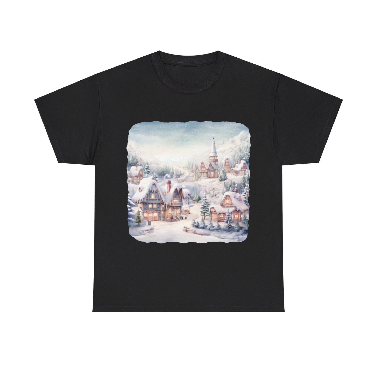 Snowy Christmas Village-T-Shirt