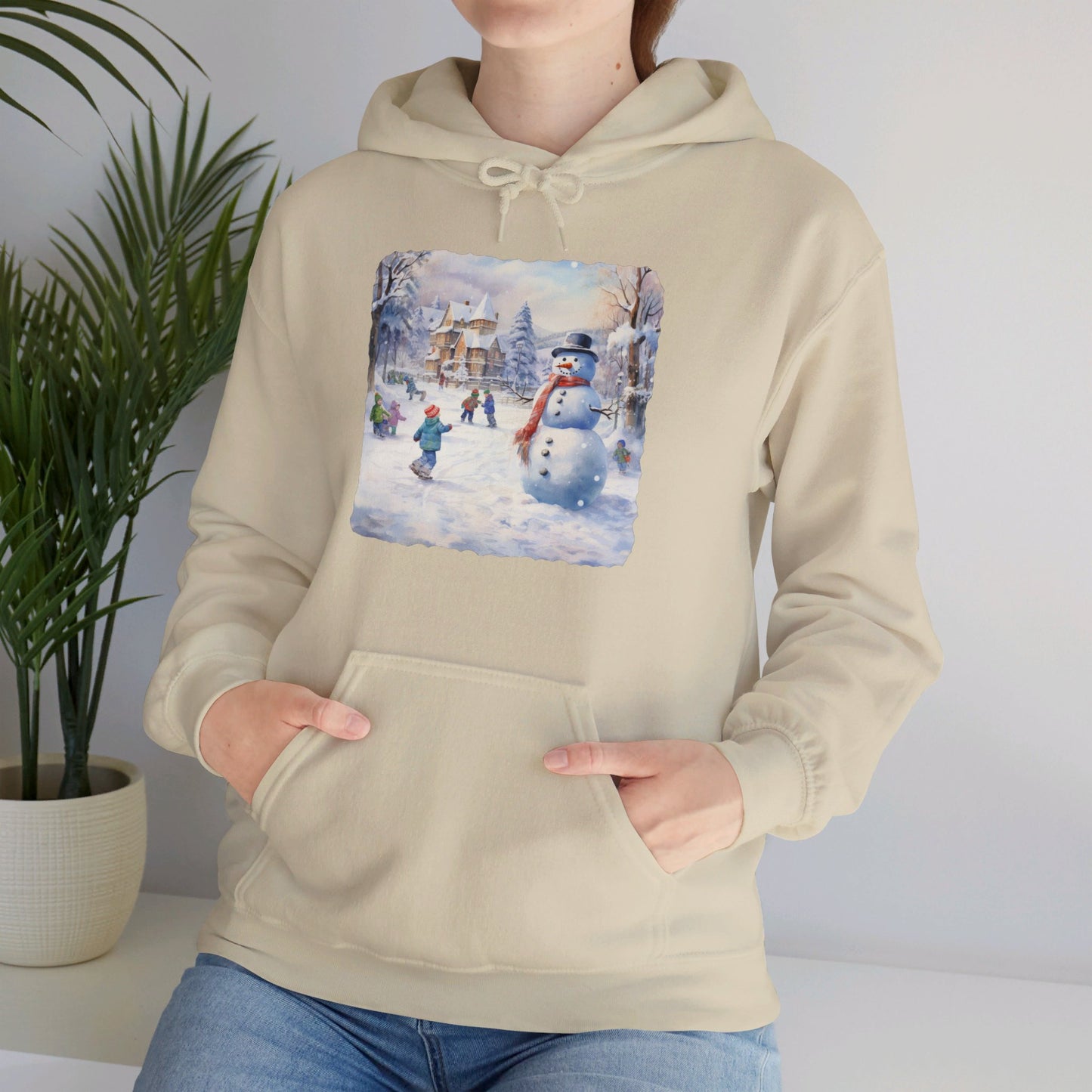 Snowman In Village 2 - Hooded Sweatshirt