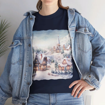 Snowy Christmas Village-T-Shirt