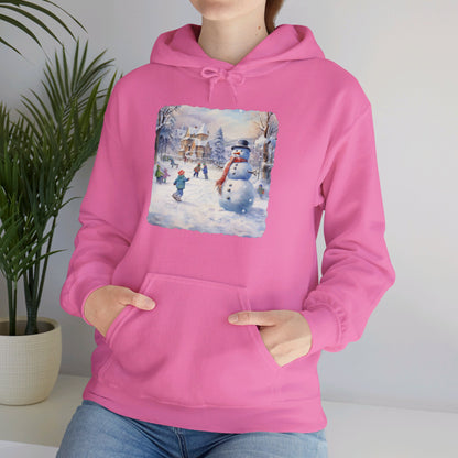 Snowman In Village 2 - Hooded Sweatshirt