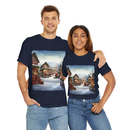 Snowy Christmas Village North Pole-T-Shirt