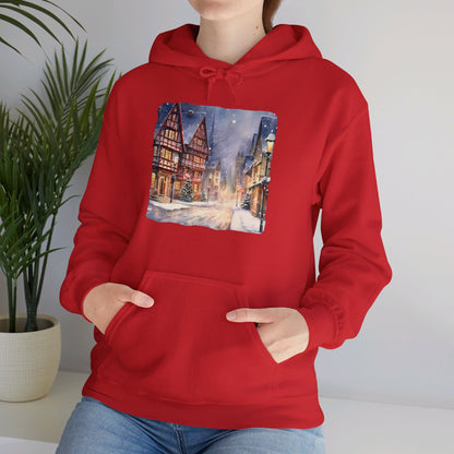 Snowy Christmas Village 13 - Hooded Sweatshirt